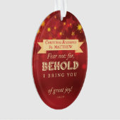 Priest Christmas Blessings Red, Gold Stars Ornament (Vorderseite)