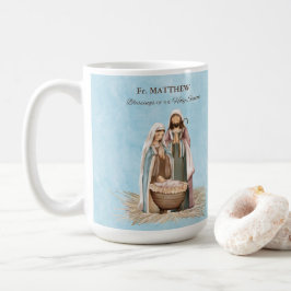 Priest Christmas Blessings Thanks Nativity Scene Kaffeetasse