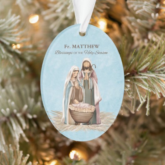 Priest Christmas Blessings Thanks Nativity Scene Ornament (Baum)