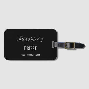PRIEST GIFTS - personalisiert Classic Schwarz-weiß Gepäckanhänger