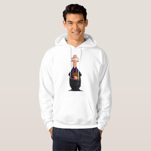 Priest Holding Bibel IFunny Clergy Charakter Hoodie (Vorne ganz)