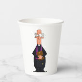 Priest Holding Bibel IFunny Clergy Charakter Pappbecher (Vorderseite)