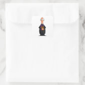 Priest Holding Bibel IFunny Clergy Charakter Quadratischer Aufkleber (Tasche)