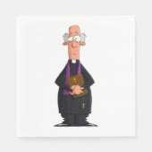 Priest Holding Bibel IFunny Clergy Charakter Serviette (Vorderseite)