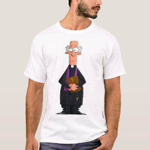Priest Holding Bibel IFunny Clergy Charakter T-Shirt
