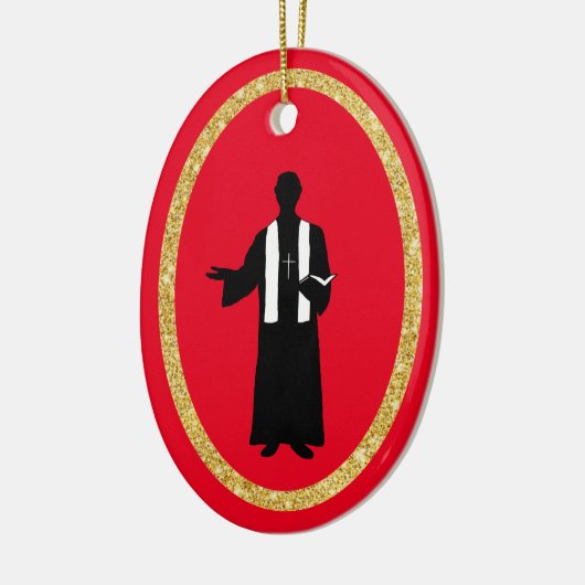 Priest Holding Bibel Silhouette Weihnachtsschmuck (Links)