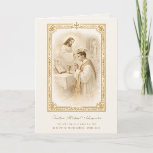 Priest Jesus Crowning Priest Anniversary  Karte (Vorderseite)
