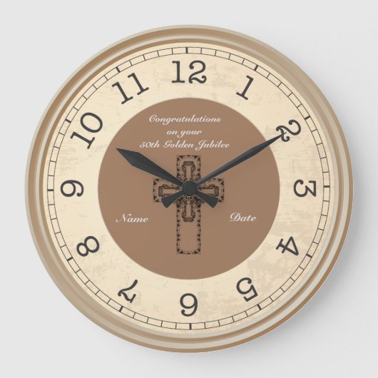 Priest Jubilee 25. 50. Gedenkuhr Große Wanduhr (Vorderseite)