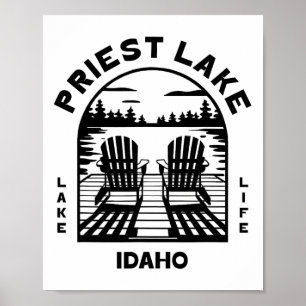 Priest Lake Idaho Outdoor Vintage Poster