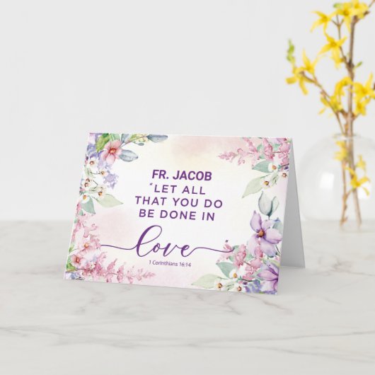 Priest Religious Valentinstag Liebe Scripture Karte (Gelbe Blume)