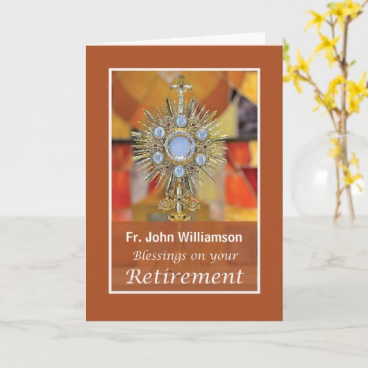 Priest Retirement Gold Look Monstranz mit Host Karte (Gelbe Blume)