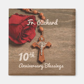 Priester 10. Ordination Jubiläum Rose und Rosary Magnet (Vorne)