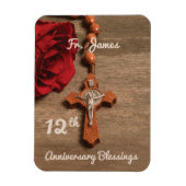 Priester 12. Ordination Jubiläum Rose und Rosary Magnet (Vertikal)