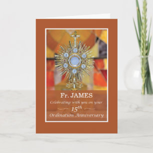 Priester 15. Ordination Jahrestag Monstrance Host Karte