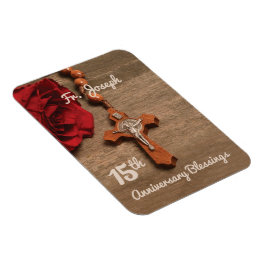 Priester 15. Ordination Jubiläum Rose und Rosary Magnet