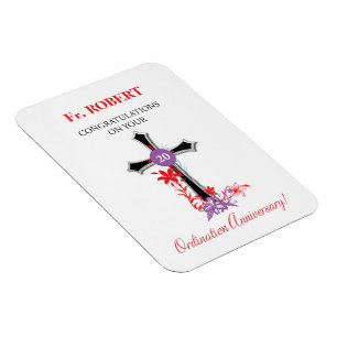 Priester 20. Ordination Jubiläum Schwarzes Kreuz Magnet