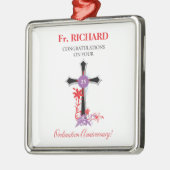 Priester 25. Ordination Jahrestag Schwarzes Kreuz Ornament Aus Metall (Links)