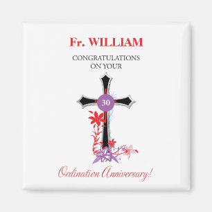 Priester 30. Ordination Jubiläum Schwarzes Kreuz Magnet