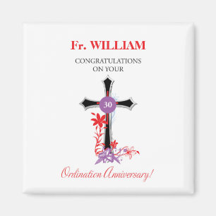 Priester 30. Ordination Jubiläum Schwarzes Kreuz Magnet
