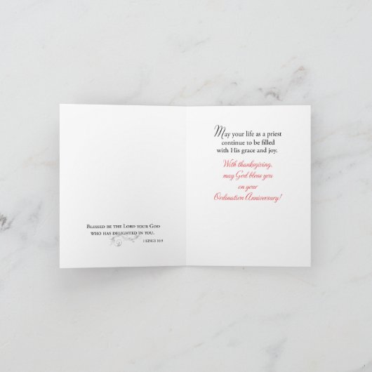 Priester 35. Ordination Jubiläum Schwarzes Kreuz Karte (Innenseite)