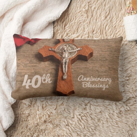 Priester 40. Ordination Jubiläum Rose und Rosary Lendenkissen (Decke)