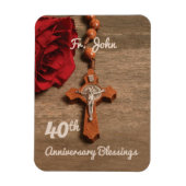 Priester 40. Ordination Jubiläum Rose und Rosary Magnet (Vertikal)