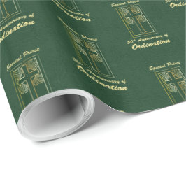 Priester 50 Jubiläum der Ordination Leder Look Geschenkpapier