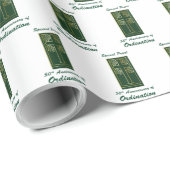 Priester 50 Jubiläum der Ordination Leder Look Geschenkpapier (Rolleneckpunkt)