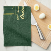 Priester 50 Jubiläum der Ordination Leder Look Geschirrtuch (Viertel Falte)