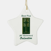 Priester 50 Jubiläum der Ordination Leder Look Keramik Ornament (Rechts)