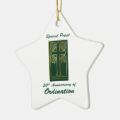 Priester 50 Jubiläum der Ordination Leder Look Keramik Ornament (Links)