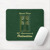 Priester 50 Jubiläum der Ordination Leder Look Mousepad (Mit Mouse)