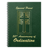 Priester 50 Jubiläum der Ordination Leder Look Notizblock (Vorderseite)