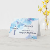 Priester 50. Ordination Jahrestag Segen Blau Karte (Gelbe Blume)