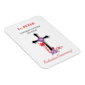 Priester 50. Ordination Jubiläum Black Cross Magnet (Rechte Seite)