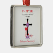 Priester 50. Ordination Jubiläum Black Cross Ornament Aus Metall (Rechts)
