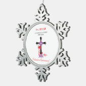 Priester 50. Ordination Jubiläum Black Cross Schneeflocken Zinn-Ornament (Rechts)
