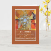 Priester 5. Ordination Jubiläum Monstrance Host Karte (Gelbe Blume)