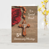 Priester 5. Ordination Jubiläum Rose & Rosary Karte (Gelbe Blume)