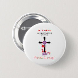 Priester 60. Ordination Jubiläum Schwarzes Kreuz Button