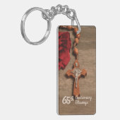 Priester 65. Ordination Jubiläum Rose und Rosary Schlüsselanhänger (Vorderseite links)