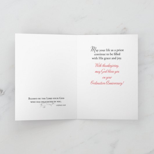 Priester 70. Ordination Jubiläum Schwarzes Kreuz Karte (Innenseite)