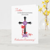Priester 70. Ordination Jubiläum Schwarzes Kreuz Karte (Gelbe Blume)