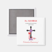 Priester 70. Ordination Jubiläum Schwarzes Kreuz Magnet (Vorderseite/Rückseite)