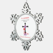 Priester 70. Ordination Jubiläum Schwarzes Kreuz Schneeflocken Zinn-Ornament (Rechts)