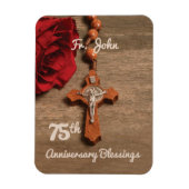 Priester 75. Ordination Jubiläum Rose und Rosary Magnet (Vertikal)