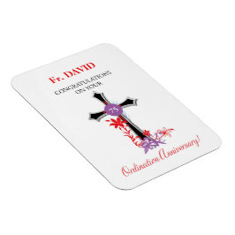 Priester 75. Ordination Jubiläum Schwarzes Kreuz Magnet
