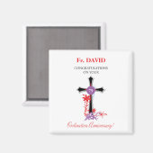 Priester 75. Ordination Jubiläum Schwarzes Kreuz Magnet (Vorderseite/Rückseite)