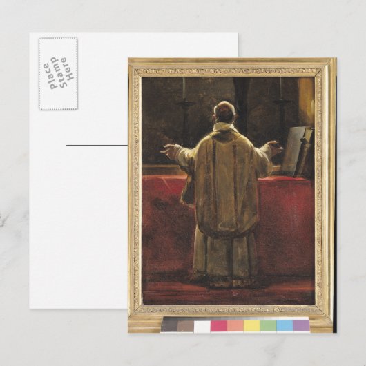 Priester am Altar Postkarte (Vorne/Hinten)