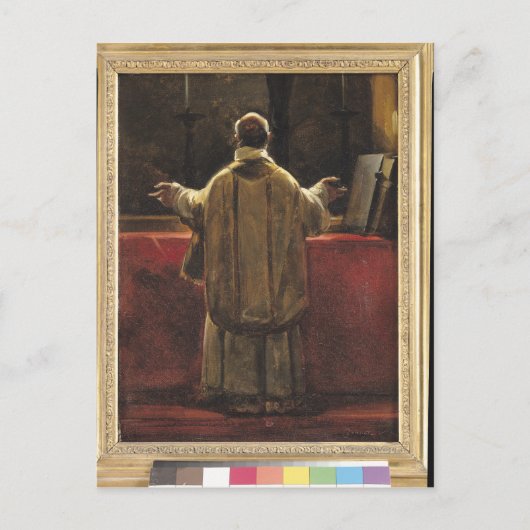 Priester am Altar Postkarte (Vorderseite)